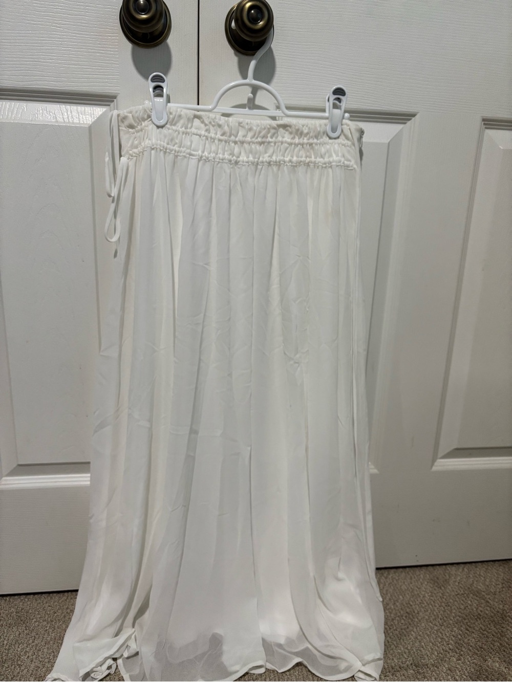 Ardene White Smocked Waist Maxi Skirt